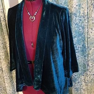 Velvet high-low blazer